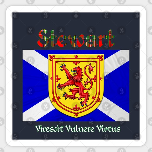 Clan Stewart Clan Scotland Flag Sticker by macdonaldcreativestudios